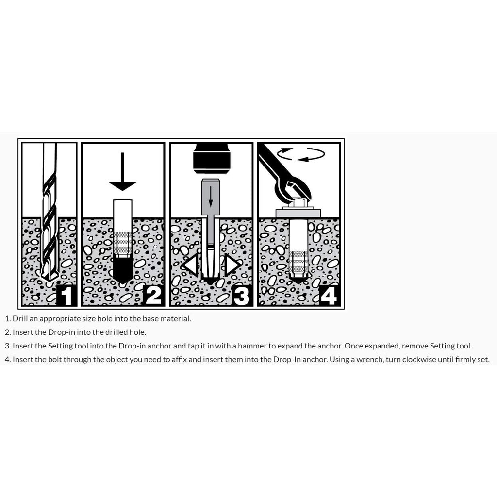 900 Qty 3/8' Inch Zinc Plated Carbon Steel Short Mini Drop in Anchor (BCP1054)