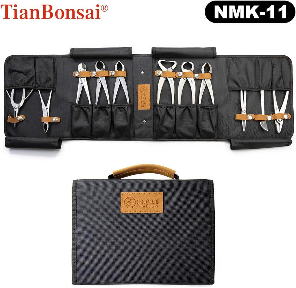 Professional Grade 11-Piece Bonsai Tool Kit: Your Mobile Workshop for Every Trim & Shape. All Essentials, Always Within Reach.