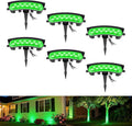 Green Color Flood Lights Low Voltage, 9W 12V LED Hard Wired Landscape Flood Wall Washer Lights Outdoor Waterproof for Uplighting Tree House, Super Bright, Aluminum, Black, 6Pack
