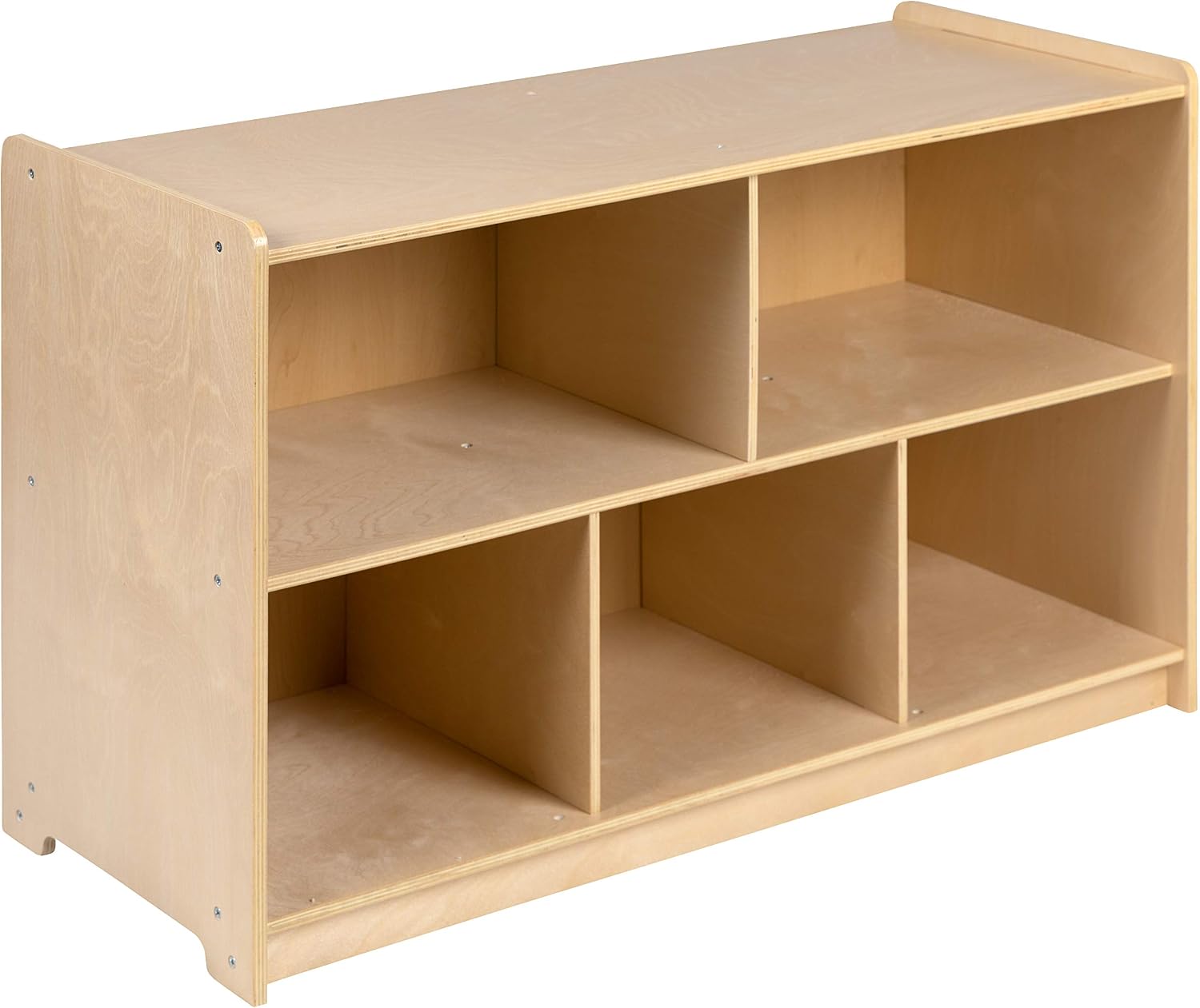 Flash Furniture Hercules Series Wooden 5-Section Classroom Storage Cabinet, School Classroom Storage Cabinet with 5 Cubbies, 24'H x 36'L, Natural