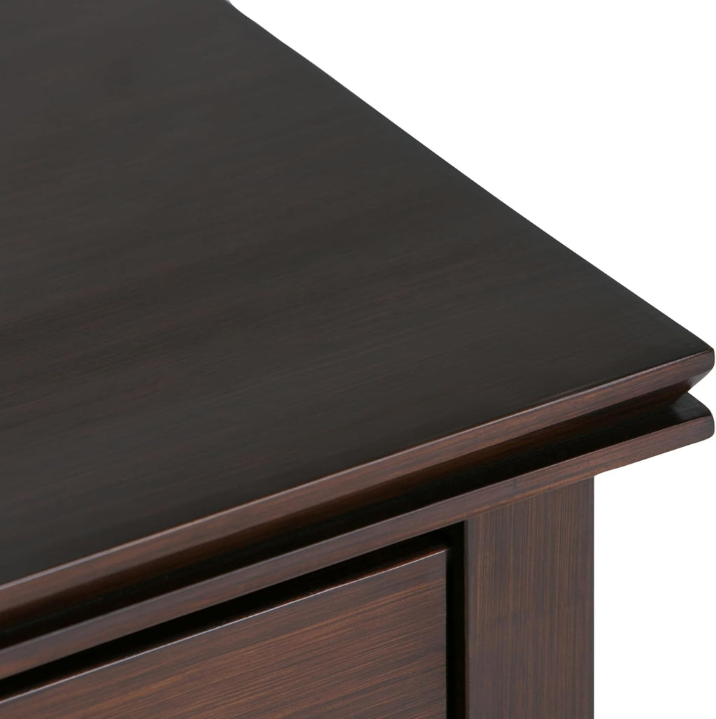 SIMPLIHOME Artisan Bedside Table - 24 inch Wide Solid Wood Nightstand Table in Russet Brown, Transitional Bedroom Side or End Table with 1 Drawer and Open Shelf Storage