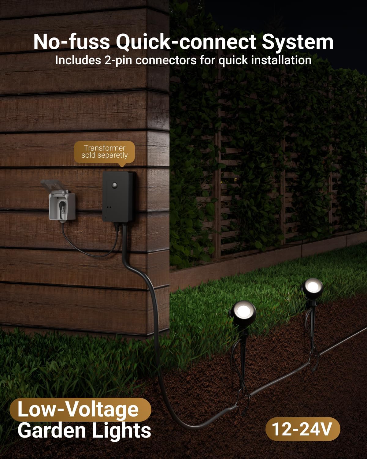 Sunco LED Low Voltage Spotlight Revolver, Sphere Shaped Garden Landscape Lights Outdoor [Luces para Jardin], 4W, 300 LM, 3 CCT: 2700K/4000K/5000K, Wet Rated, ETL 40 Pack.
