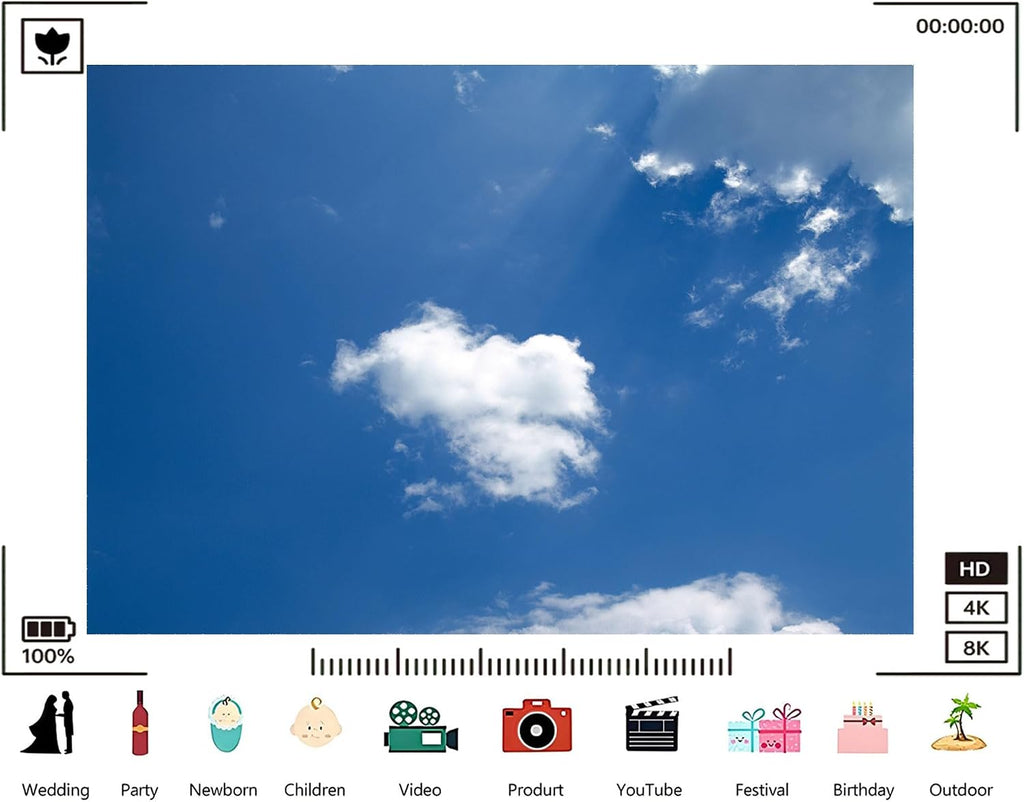 Trykid 20x10ft Blue Sky White Clouds Backdrop Natural Scenery for Newborn Photography Background Clear Sky Clouds Wedding Baby Shower Birthday Party Decoration Photo Studio Prop