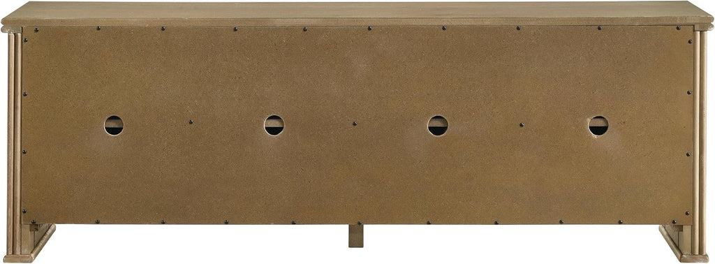 Coaster Home Furnishings - Adina - Wood - 70-Inch TV Stand with Adjustable Shelves, Vertical Reeding, Flat-Panel Doors, Natural Grain - Living Room - Distressed Light Brown - 722933
