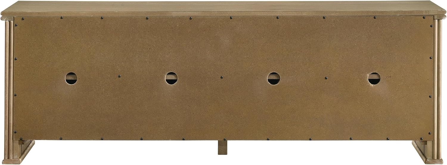 Coaster Home Furnishings - Adina - Wood - 70-Inch TV Stand with Adjustable Shelves, Vertical Reeding, Flat-Panel Doors, Natural Grain - Living Room - Distressed Light Brown - 722933