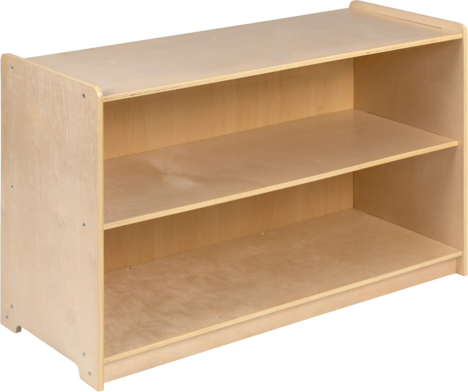 Flash Furniture Hercules Wooden 2 Section School Classroom Storage Cabinet for Commercial or Home Use - Safe, Kid Friendly Design - 24'H x 36'L (Natural)