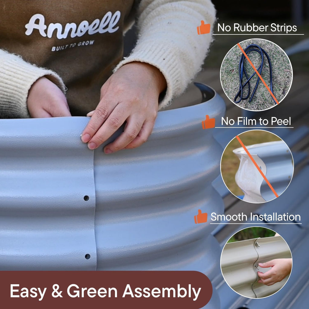 30' Extra Tall Galvanized Raised Garden Bed, 6x2x2.5 ft Metal Planters for Outdoor Plants, Heavy Duty Flower Bed Deep Root for Vegetable, Garden Bed Outdoor Large Planter Box - Moss Green
