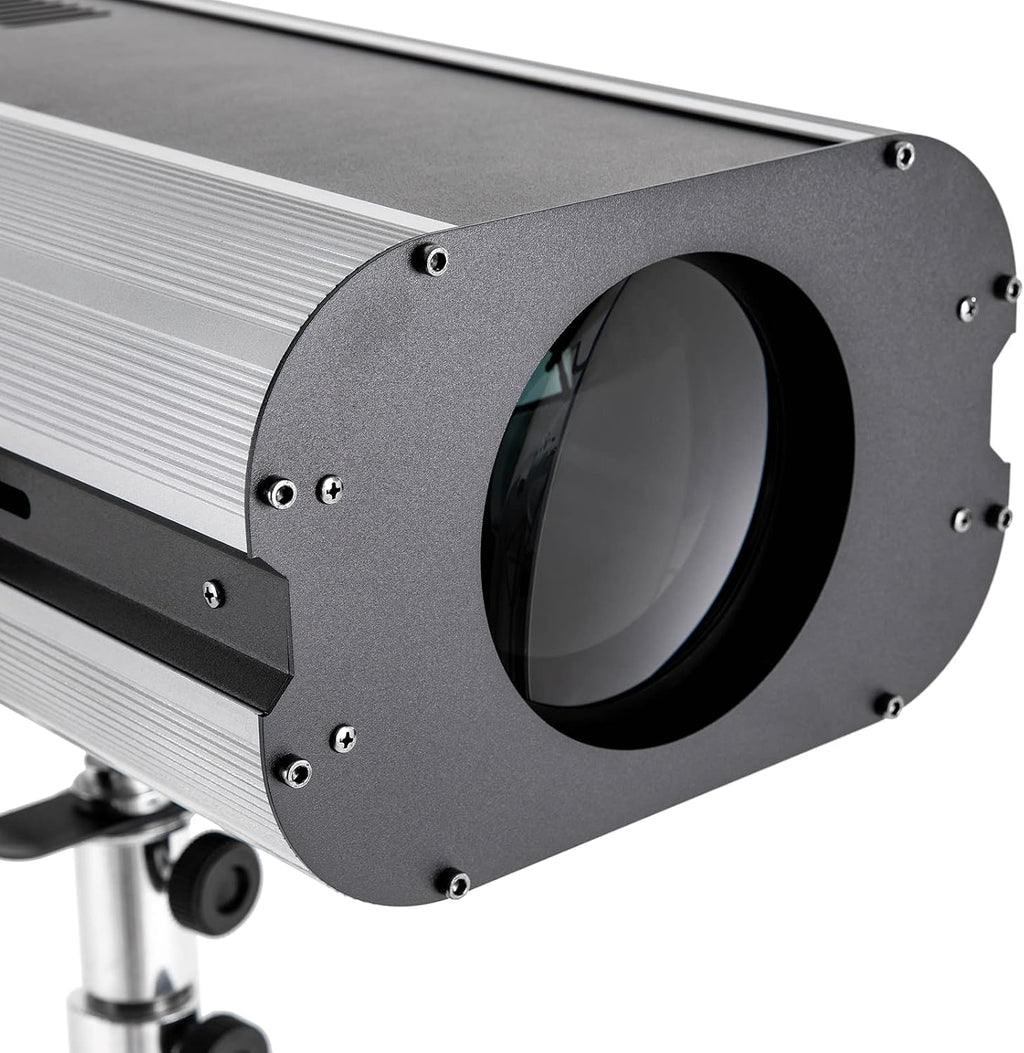 LED Follow Spot Light, 350W Spotlight with Stand, Multi-Color Dual Control LED Follow Spot for Stage, Party, Show, Wedding - Adjustable Aperture, 164-328ft Illumination Distance
