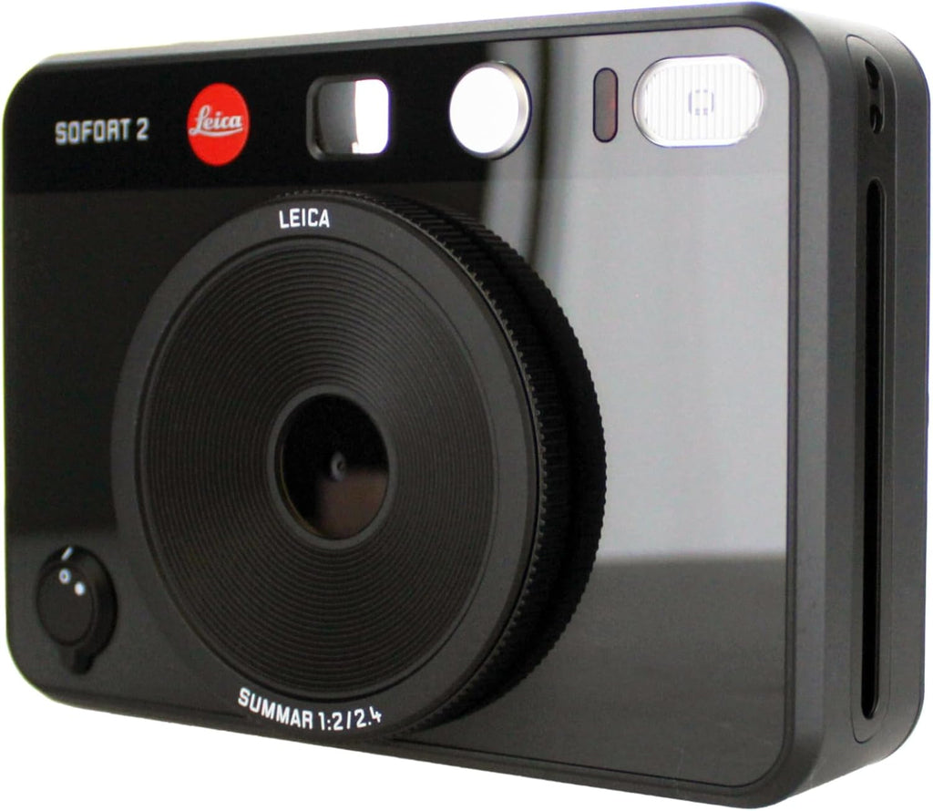 Leica Sofort 2 Hybrid Instant Photo Film and Digital Camera (Black) (19190) with LCD Display Bundle with Fujifilm Instant Film 100 Sheets + 128 GB Memory Card + Bag + Cleaning Kit