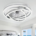 Modern Ceiling Fan with Light, Low Profile Flush Mount Ceiling Fan with Lights 6 Speed Dimmable Ceiling Fans with Lights and Remote