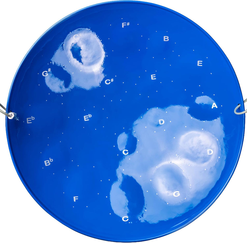 Panland Mini Tenor Steelpan (Steel Drum) Authenthic Intermediate Step to Full Tenor Pan (17 Notes - Chromatic Scale (C5–E6) - BLUE