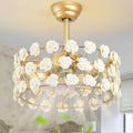 20' Gold Fandelier Ceiling Fan with Light, Flower Caged Ceiling Fan with Lights and Remote Control, 6 Speeds for Bedroom, Kitchen, Living Room