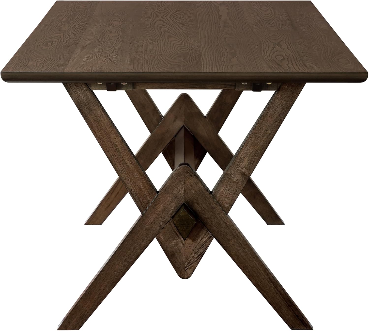 Christopher Knight Home Hiro 63 Inch Dining Table for 6 People, Modern Farmhouse Kitchen Table with Double V Legs, Wooden Rectangular Kitchen and Dining Room Furniture, Home Office, Walnut