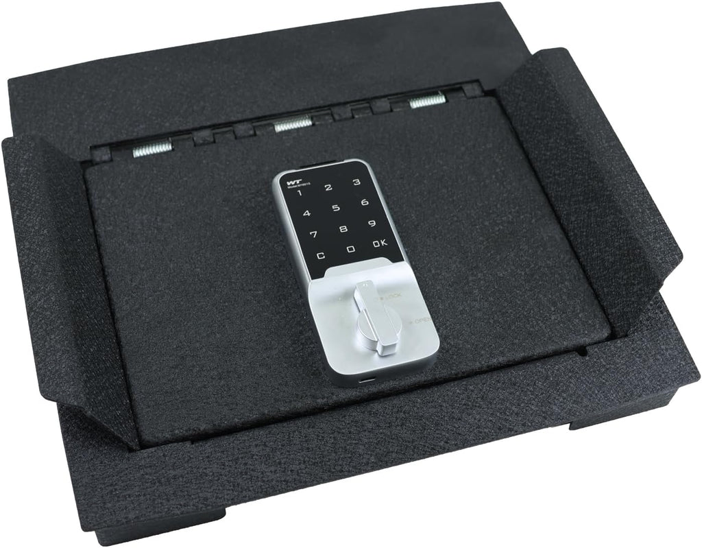 KEREN Center Console Gun Safe - Console Gun Vault Compatible with Ford F250 Super Duty 2023-2025, Electronic Keypad Lock