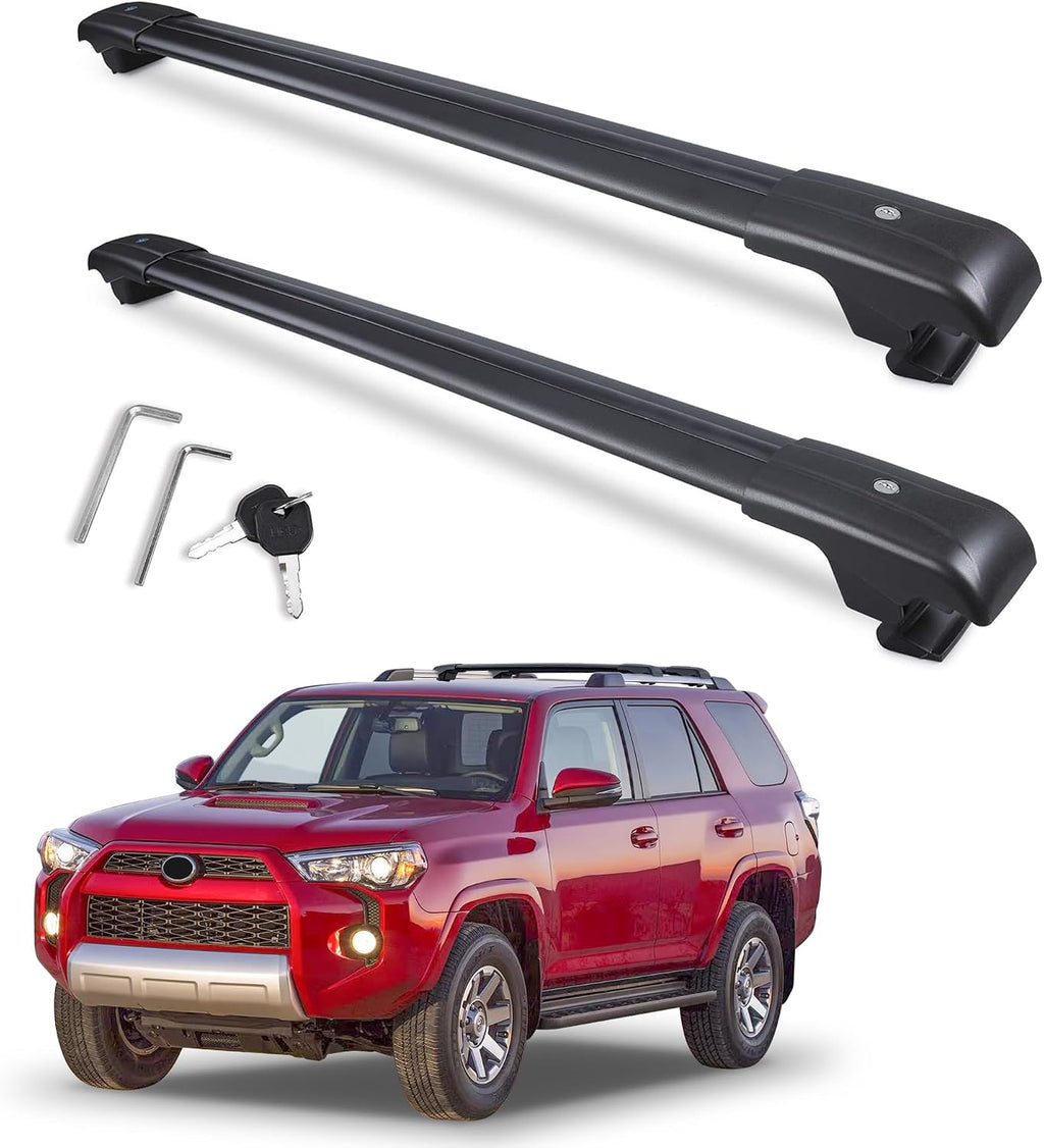 Autekcomma Heavy Duty Roof Rack Crossbars Replacement for 2007-2026 Toyota 4Runner,Anti-Corrosion,Aircraft Aluminum Black Matte with Anti-Theft Locks (ONLY FIT Original EXISTING Side Rail)
