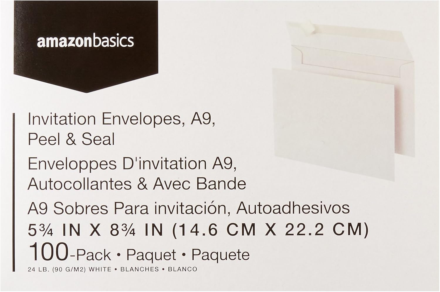 Amazon Basics A9 Blank Invitation Mailing Envelopes,Peel & Seal,No Licking,5-3/4 x 8-3/4 Inches,White,(Pack of 1000)