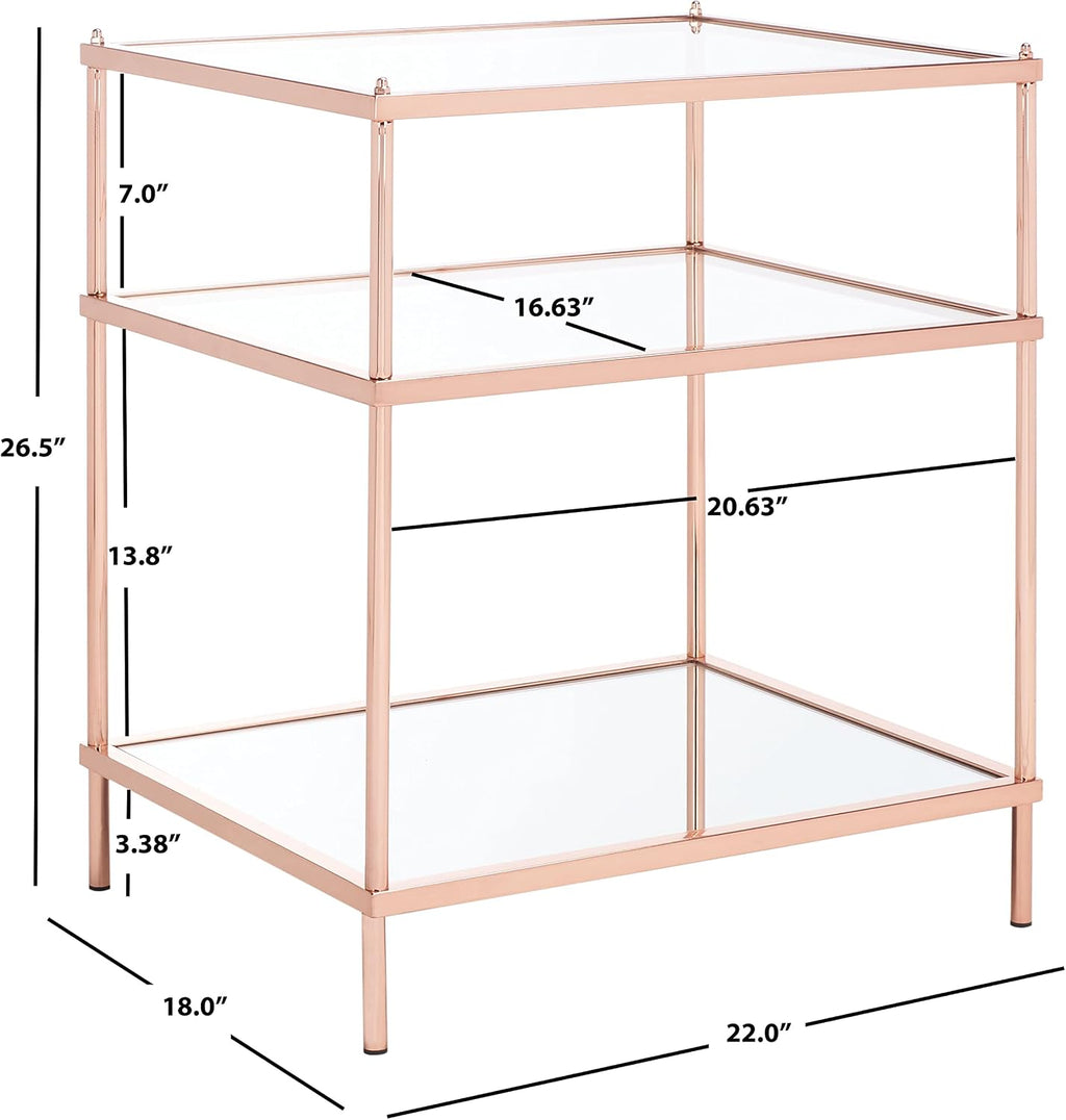 Safavieh Home Collection ACC6203 Accent Table, Rose Gold/Glass