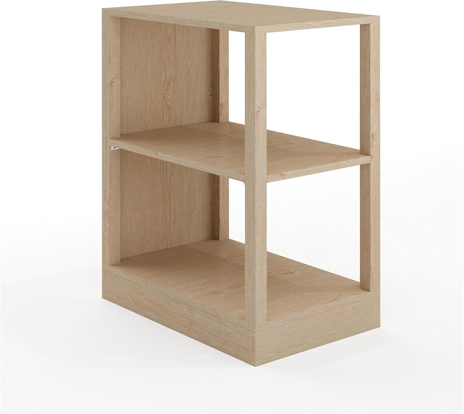 Martha Stewart Kayden Home Office Modular 2-Tier Bookshelf with Open Storage and 2 Shelves in Light Natural