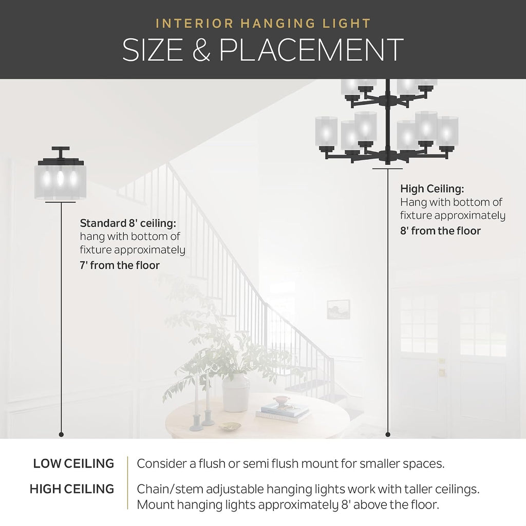 Kichler Avery 1-Light Bell Mini Pendant Light Fixture with Clear Seeded Glass in Brushed Nickel for Kitchen Island Lighting or Dining Room Hanging Lamp (8.5' x 8'), 43850NI