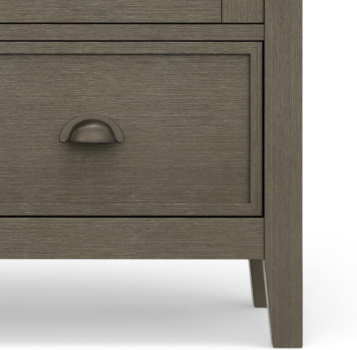 SIMPLIHOME Redmond Storage Cabinet - 39 inch Wide Solid Wood Medium Storage Cabinet in Farmhouse Grey, Transitional Accent Cabinet for Entryway or Living Room with 4 Drawers and Cabinet Storage