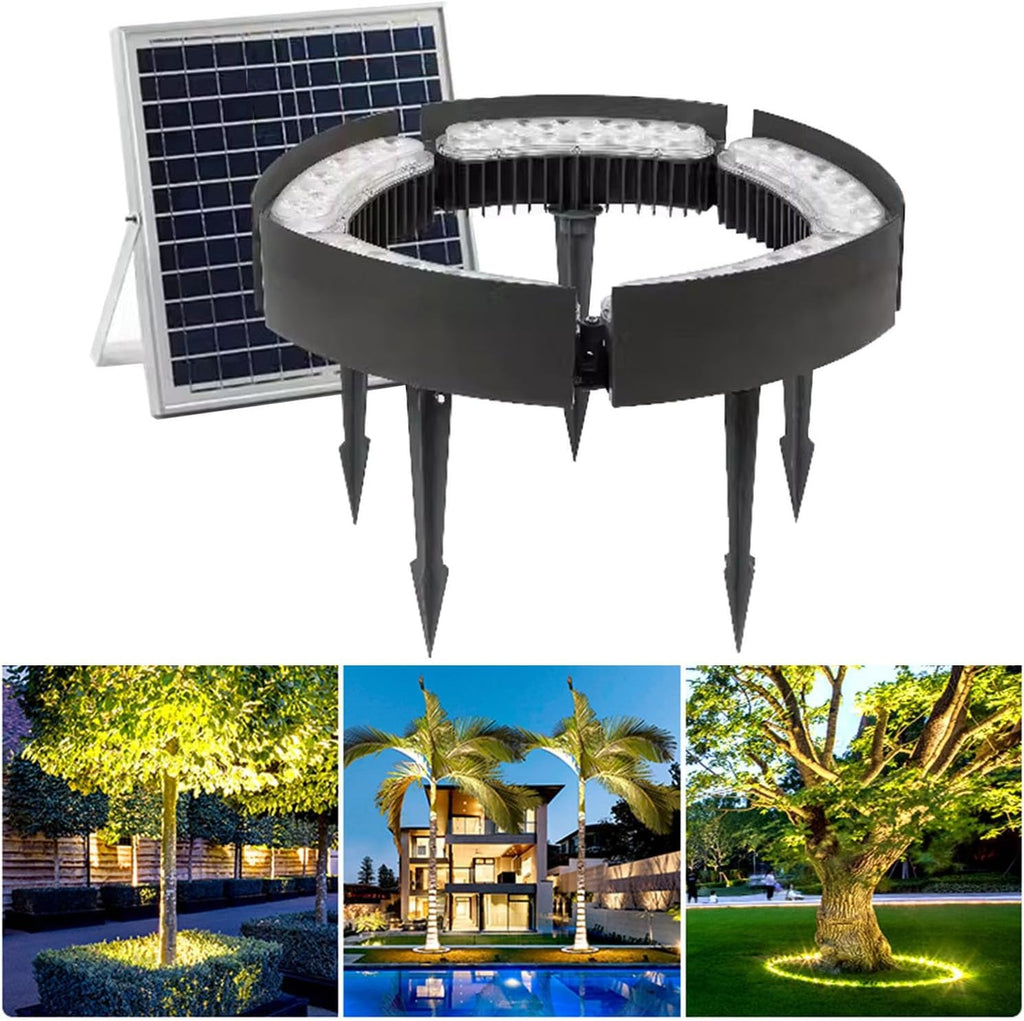 Outdoor Landscape Spotlights Solar Garden Lights, Low Voltage Landscape Tree Ring Lights, Landscape Spotlights, for Palm Tree (Warm White Light Pack of 5)