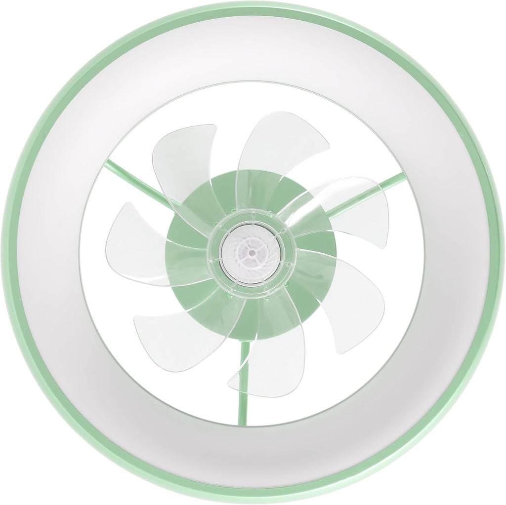Oval AIR Loren 20' Small Smart Ceiling Fan with Light, Semi Flush Mount, Quiet 6-Speed Reversible Motor, Dimmable LED, Adjustable CCT, App & Remote Control, Scandinavian, Mint AIR8002C