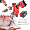 Handheld Electric Bone Saw - LED Light + 4 Saw Blades, Cordless Reciprocating Saw - 6.0Ah Lithium Battery Powered, for Bones, Meat, Wood, Metal, Plastic