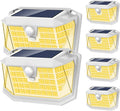 Solar Spot Lights Outdoor 8 Pack 57 LED Warm White& Motion Sensor Flood Lights 188 LED Warm White
