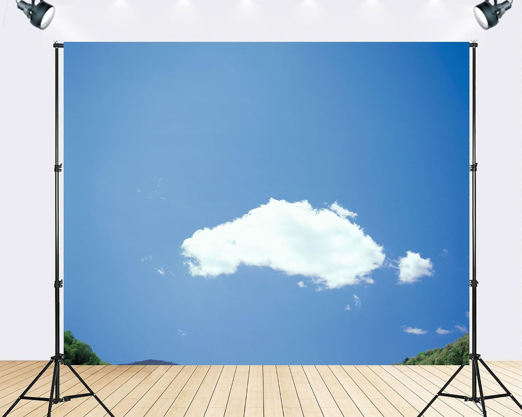 Trykid 20x10ft Blue Sky White Clouds Backdrop Clear Sky Clouds Photography Background Natural Scenery Newborn Wedding Birthday Party Decoration Studio Prop Fabric