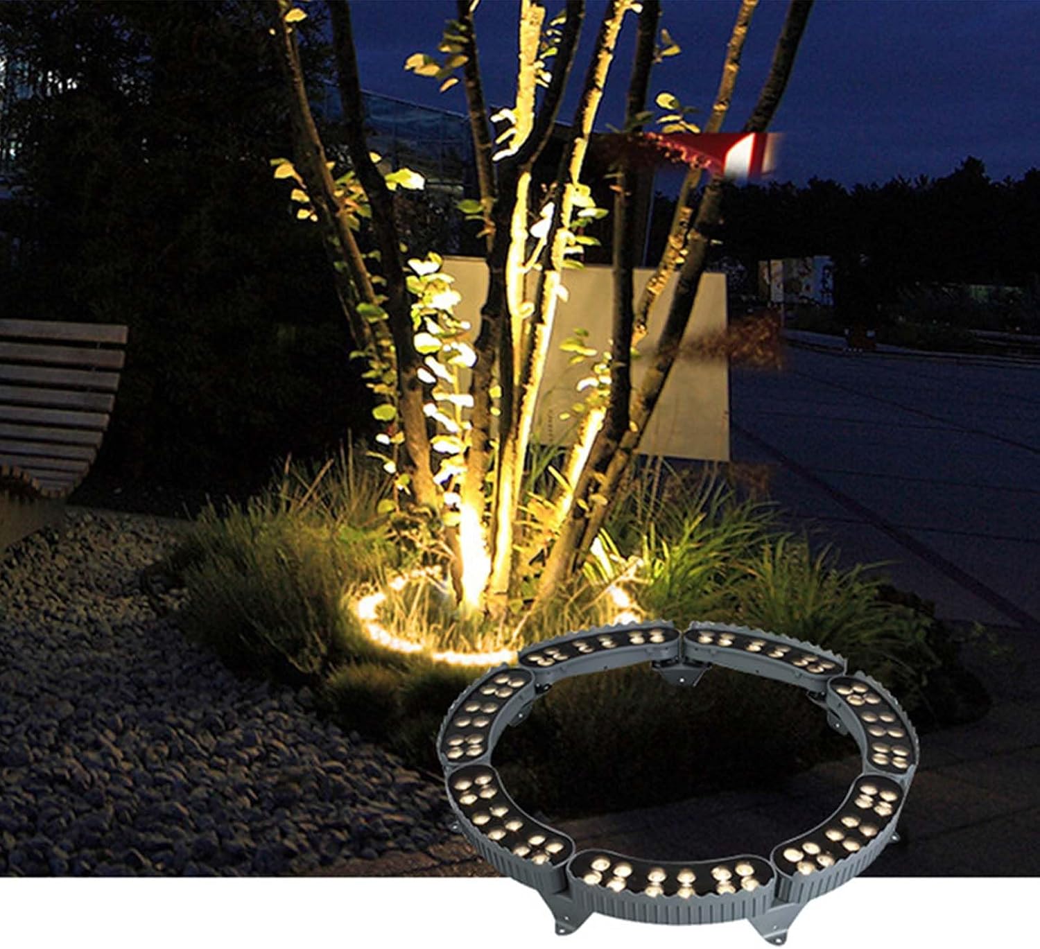 Solar Landscape Spotlights for Big Tree Lighting, Solar Spot Outdoor Landscape, Outdoor Landscape Waterproof Hoop Spotlight for Large Tree, Yard, Landscape, Garden, Party
