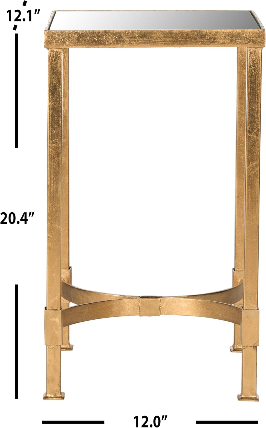 SAFAVIEH Home Collection Halyn Gold Leaf Mirror Top End Table