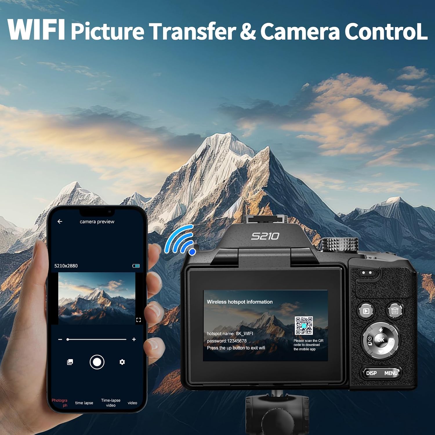 NBD 8K Digital Cameras for Photography,64MP Vlogging Cameras for YouTube,16X Optical Zoom Travel Point and Shoot Digital Cameras Fotograficas with 180°Flip Screen,58mm UV Lens,2 Batteries,64GB Card