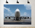 Trykid 20x10ft Commercial Jet Airplane Airport Tarmac Clear Sky Backdrop Modern Aviation Concept Photography Background Farewell Gathering Corporate Party Decoration Photo Booth Prop Fabric