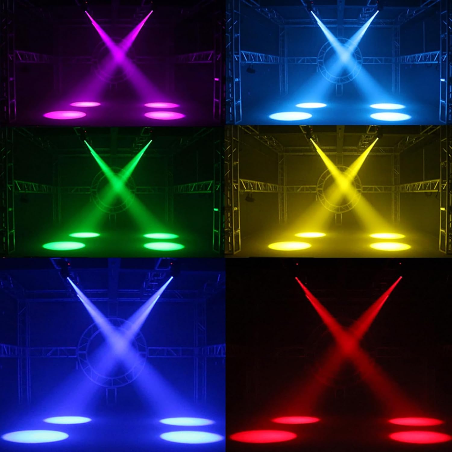 SHEHDS Moving Head Light LED 80W Spotlights with 8 Colors 8 Gobos DJ Lights 3-Facet Rotatable Prism Electronic Focus Sound Activated DMX Control Stage Light for Holiday Disco Club Party Wedding