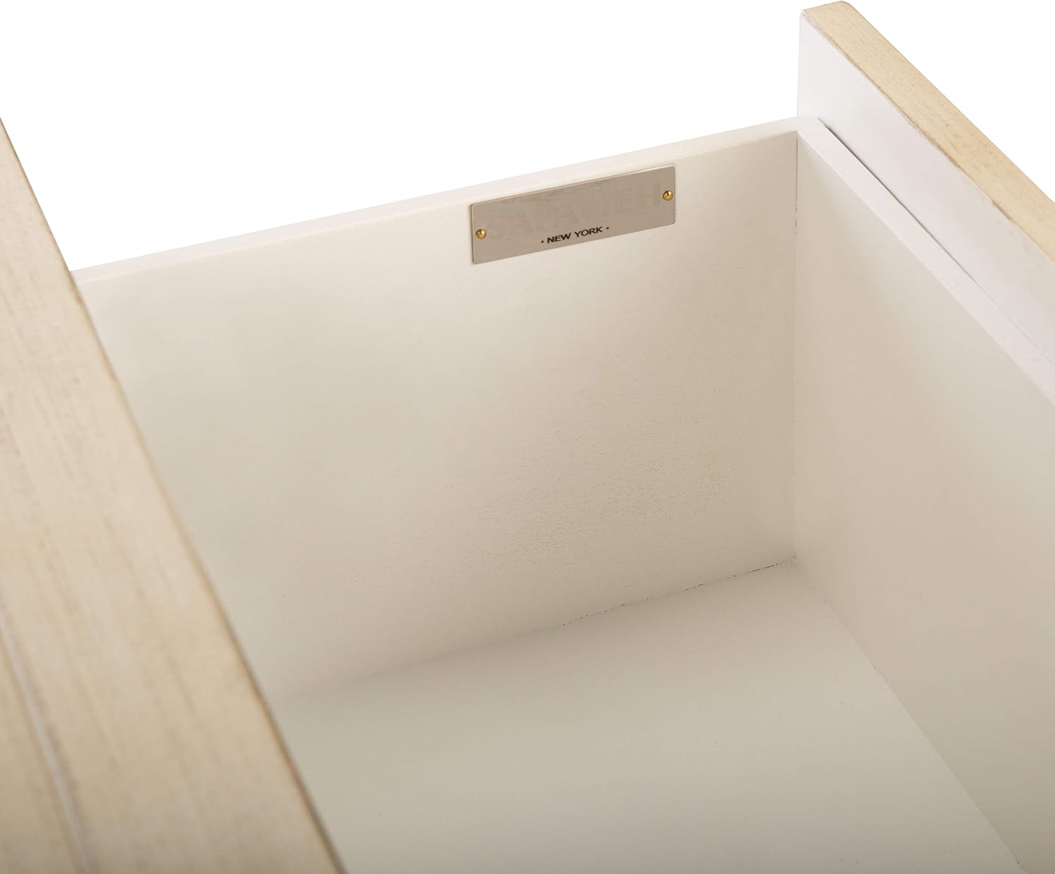 SAFAVIEH Furniture - Sadie 1-Drawer Nightstand - Antique & White - Wood - Glam Gold Hardware Design - Ideal for Bedroom, 21'W x 17.2'D x 26'H - Fully Assembled (NST9201B)