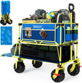 Old Bahama Bay 400L Collapsible Double Decker Beach Wagon with Brakes, Folding Beach Cart with 54' Extra Long Decker, 450LBS Heavy Duty Wagon Chart with All-Terrain Big Wheels for Sand Camping Garden