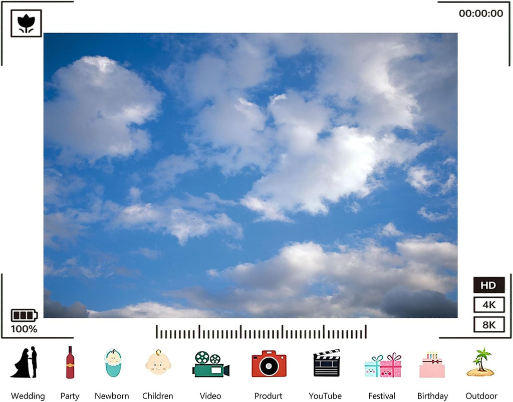 Trykid 20x10ft Blue Sky White Clouds Backdrop Natural Scenery Photography Background Clear Sky Clouds Baby Shower Newborn Wedding Birthday Party Decoration Photo Studio Prop Fabric