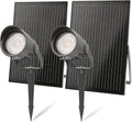 Solar-powered landscape spotlight, ultra-bright solar light for outdoor use, IP67 waterproof, remote control with 3 light colors and adjustable brightness, suitable for gardens and courtyards 2-Pack