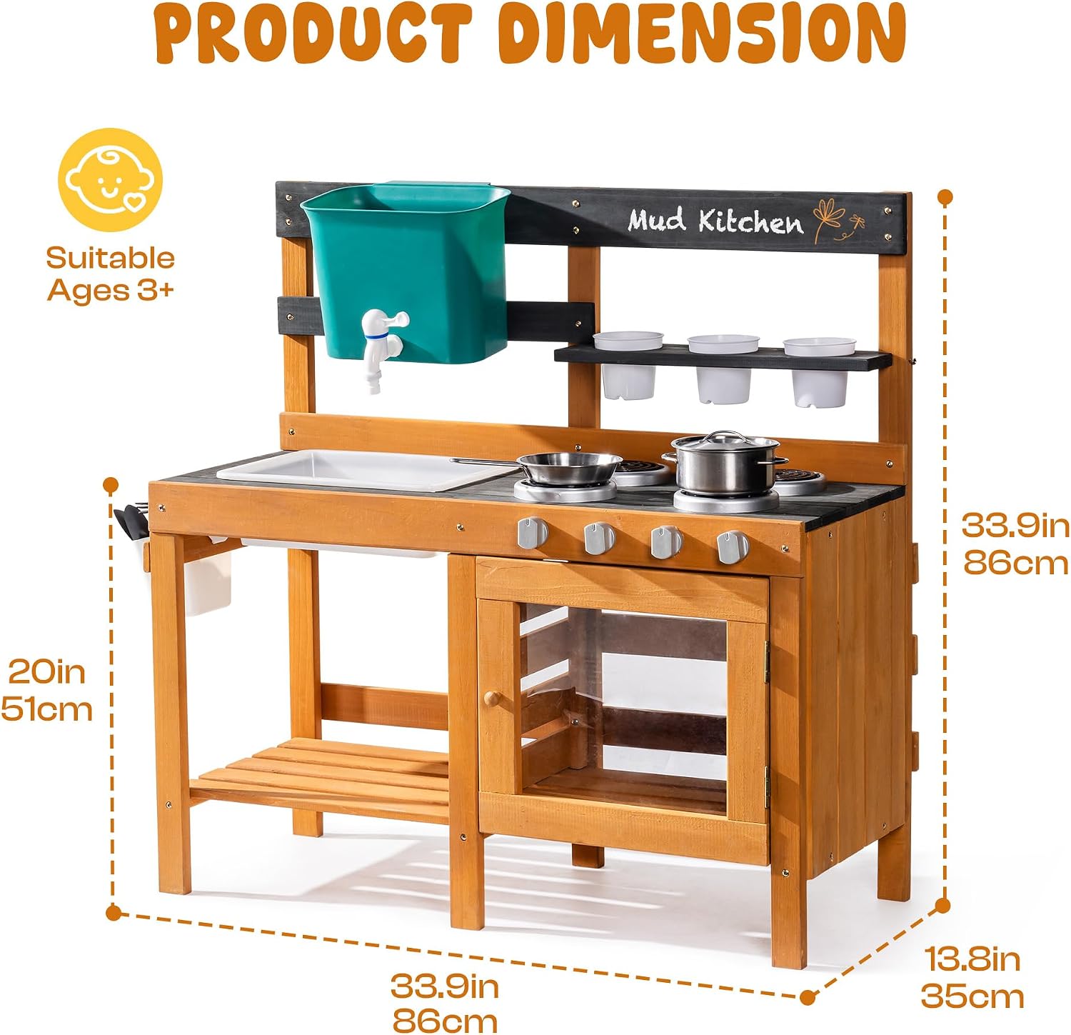 ROBUD Mud Kitchen & Kid Gardening Set,WG426 WRP25