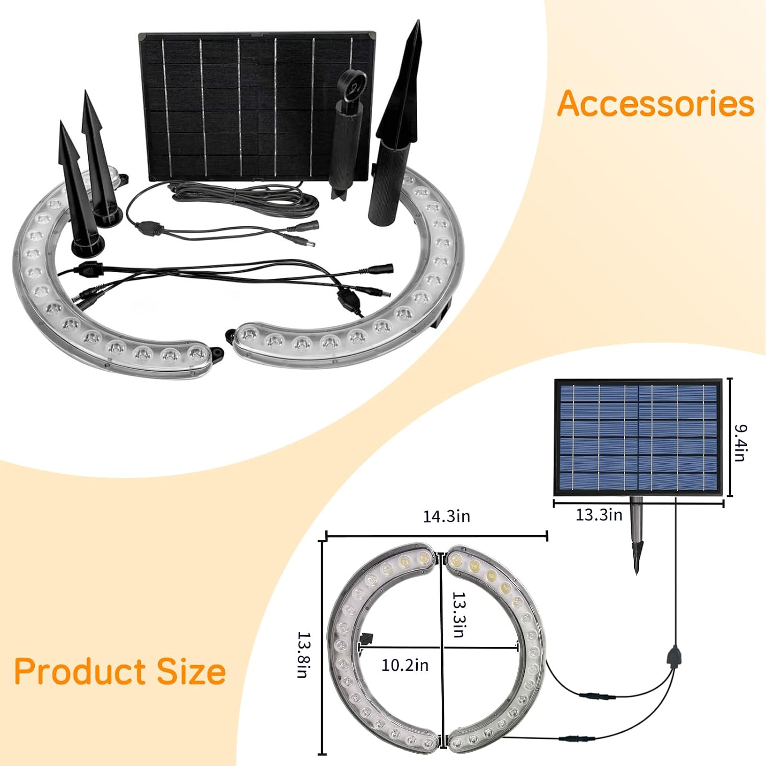 Outdoor Solar Palm Tree Lights & Extenwion Light, 3500K Warm Light 12000 mAh & 32 LEDs Landscape Lighting, Uplight Spotlights Solar Powered Floodlights for Large Tree, Yard