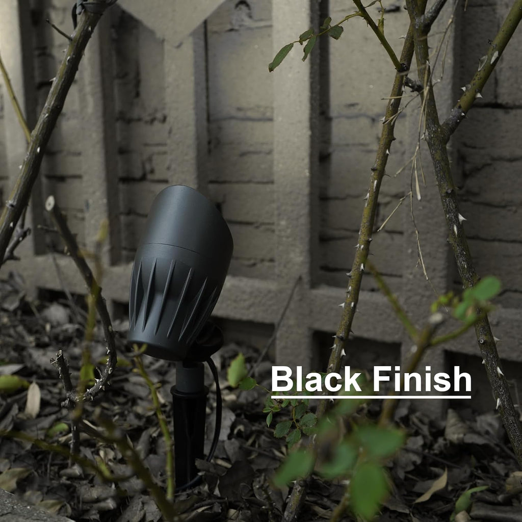 GOODSMANN Low Voltage Spot Light Landscape Lighting 8 PK 5W LED 6500K for Outdoor Lighting with Metal Spike and Connector Garden, Pathway, and Driveway 9121-16102-08A