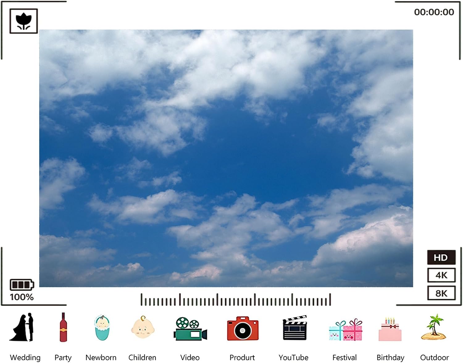 Trykid 20x10ft Blue Sky White Clouds Backdrop Clear Sky Clouds Sunny Natural Scenery Photography Background Newborn Baby Shower Wedding Birthday Party Decoration Photo Studio Prop