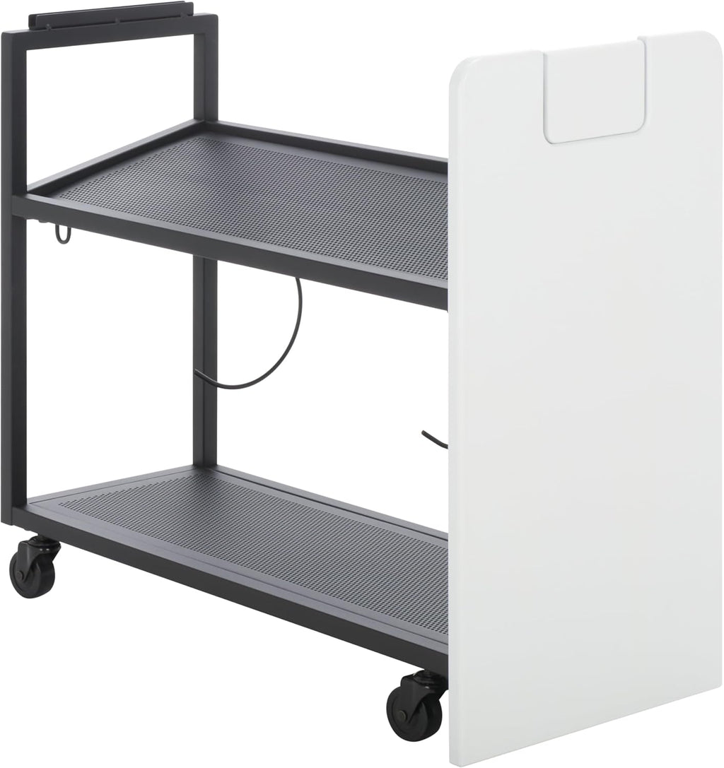 SEI Furniture - Sidekick Sport Equipment Rolling Rack - Transitional Design, White Metal and Wood - Ideal for Bedroom, Living Room (HZ0121)