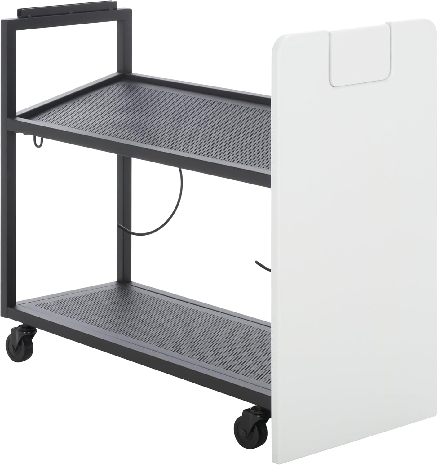 SEI Furniture - Sidekick Sport Equipment Rolling Rack - Transitional Design, White Metal and Wood - Ideal for Bedroom, Living Room (HZ0121)