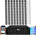 GW Security 128 Channel 12MP NVR 4K Security Camera System with 120 x 8MP PoE Spotlight Color Night Vision Outdoor/Indoor Microphone Bullet Cameras, Smart AI Human/Vehicle Detection, 50TB HDD