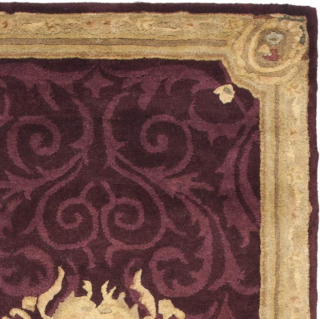 SAFAVIEH Empire Collection Runner Rug - 2'6' x 8', Dark Red & Dark Beige, Handmade Traditional European Wool, Ideal for High Traffic Areas in Living Room, Bedroom (EM414A)