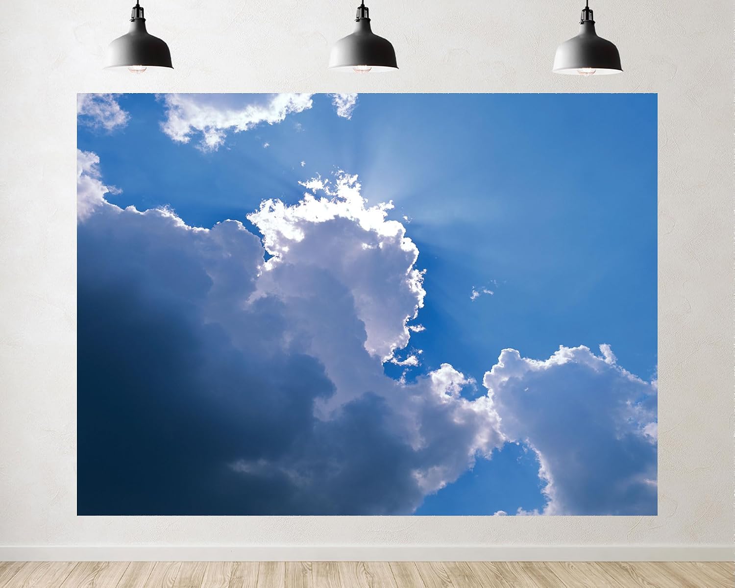 Trykid 20x10ft Blue Sky White Clouds Backdrop Natural Scenery Clear Sky Clouds Photography Background Baby Shower Newborn Wedding Birthday Party Decoration Photo Prop Fabric