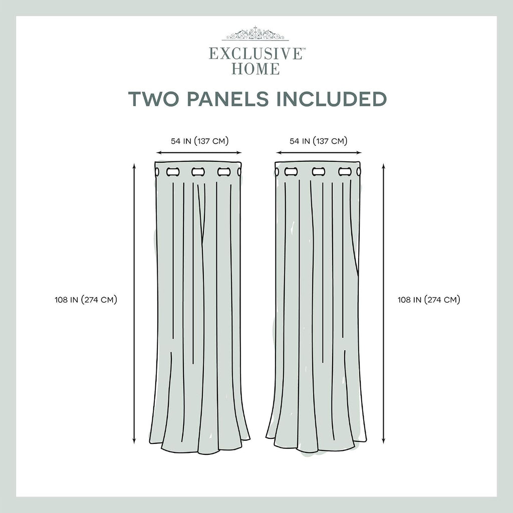 Exclusive Home Loha Linen Curtain Dove Grey Grommet Top | 54'x108' | Light Filtering | Pack of 12