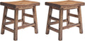 Alaterre Furniture Durango Set of 2 Industrial 20-Inch Wood Dining Stools – Rustic Farmhouse Style Solid Wood Backless Seats for Kitchen, Dining Table, or Extra Seating