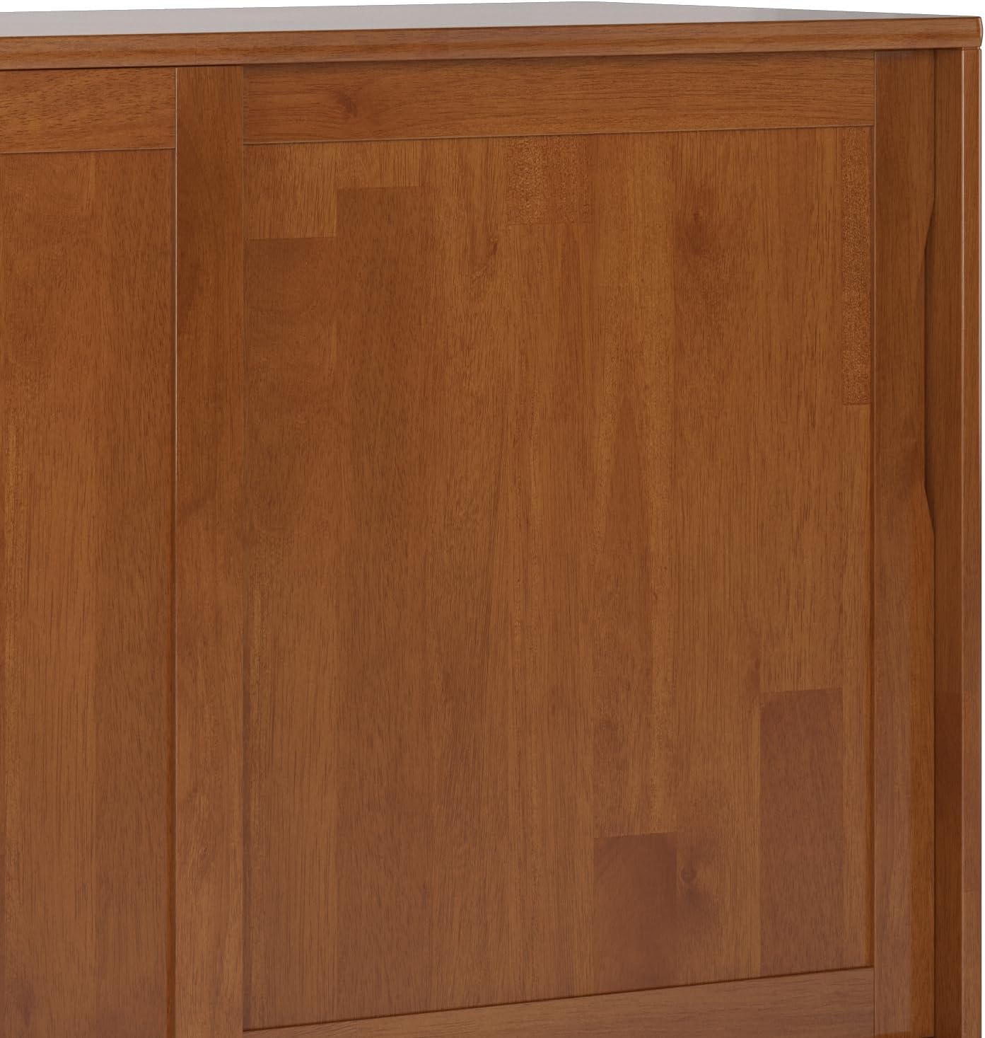 SIMPLIHOME Harper Solid Wood 48 inch Storage Cabinet in Teak Brown (Set of 2) for the Living Room, Entryway and Family Room